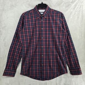 Mizzen+Main Leeward Mens Large Trim Fit Button Down Plaid Dress‎ Shirt